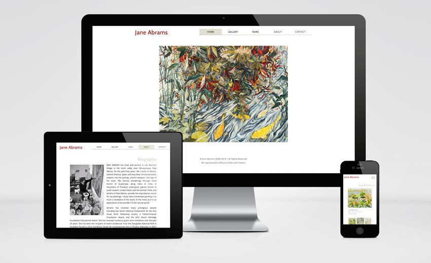 artist's portfolio website preview